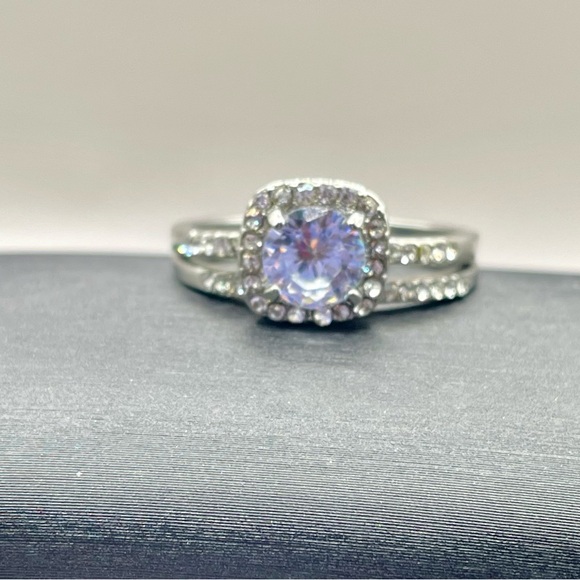 Jewelry - Engagement jewelry 2 pc set. Classic straight band rings with round cut zirconia